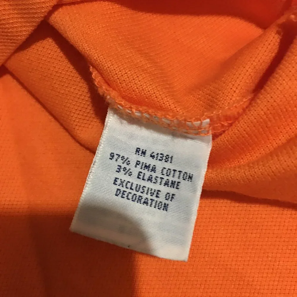 Polo Ralph Lauren Mens Orange Polo Shirt Size XL Pima Stretch Mesh Preppy
